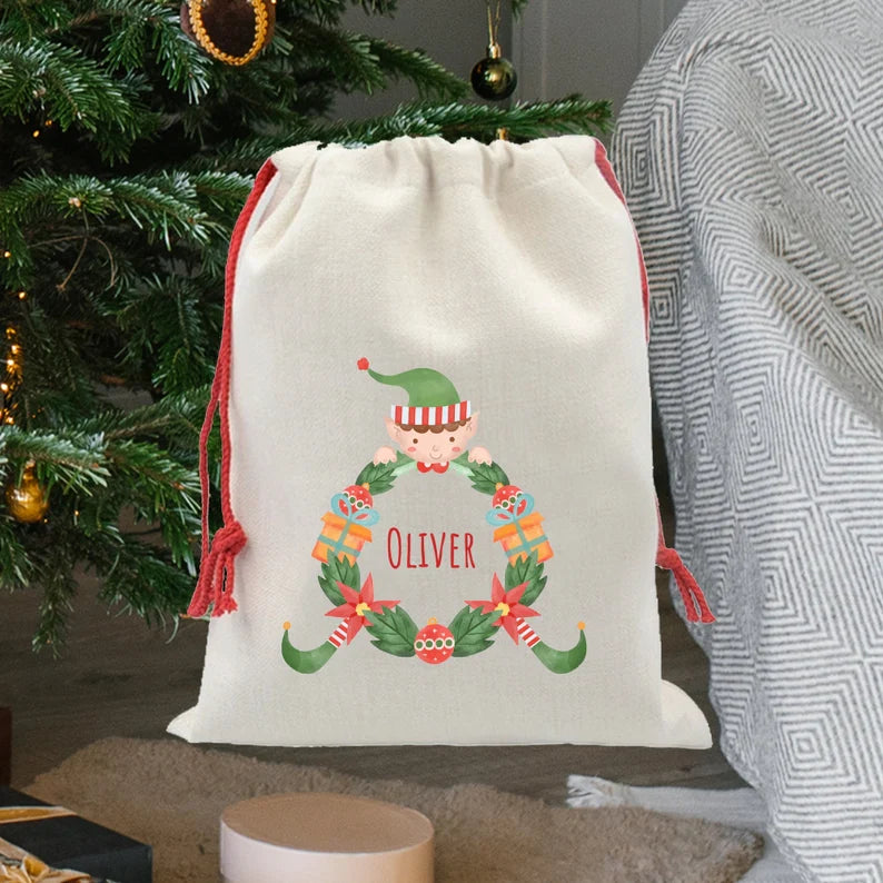 Personalised Elf Santa Sack Monster Parties