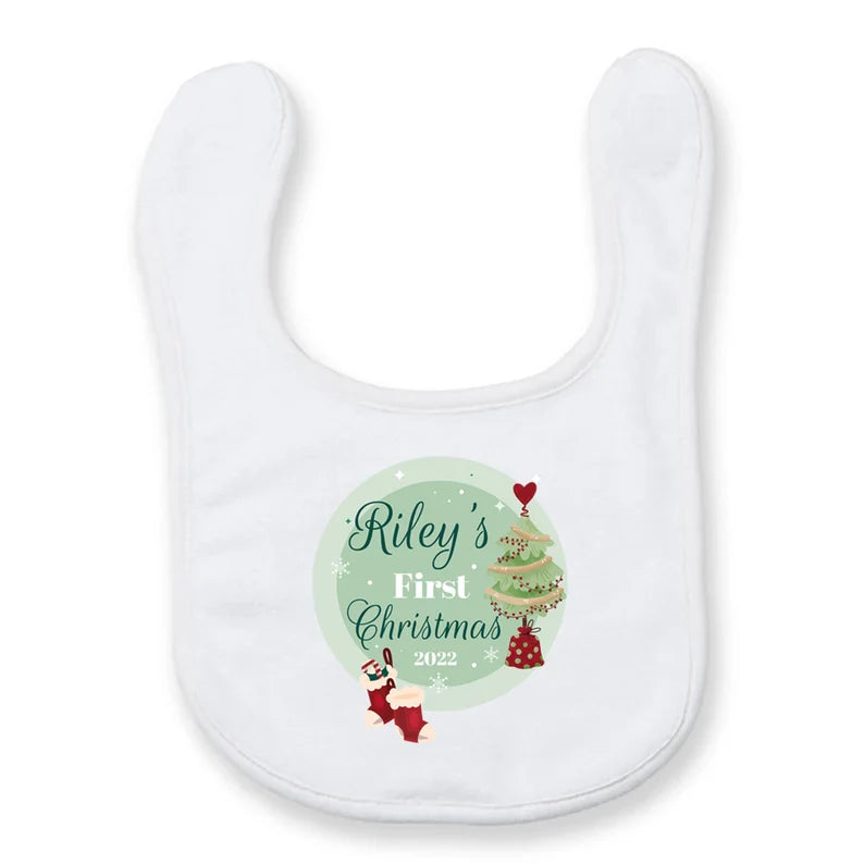 Personalised Baby's 1st Christmas Bib Monster Parties