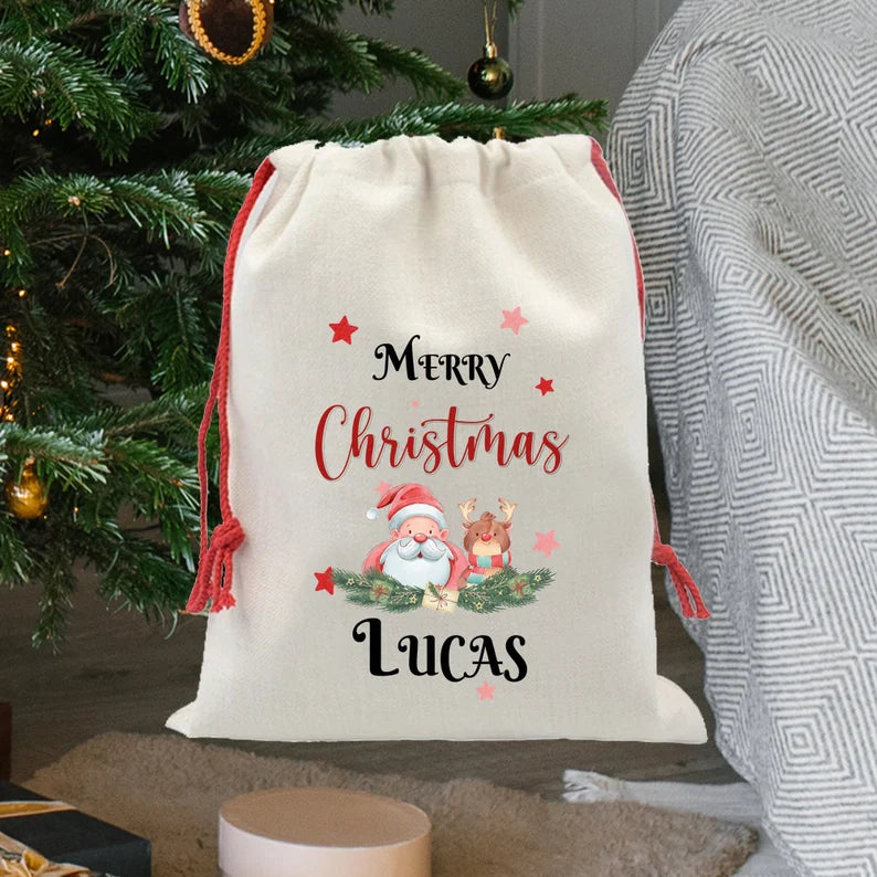 Personalised Santa Sack Reindeer & Tree Monster Parties
