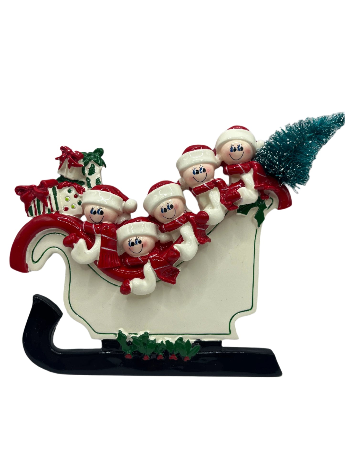 Christmas Family of 5 in a Sleigh Stand up Decoration