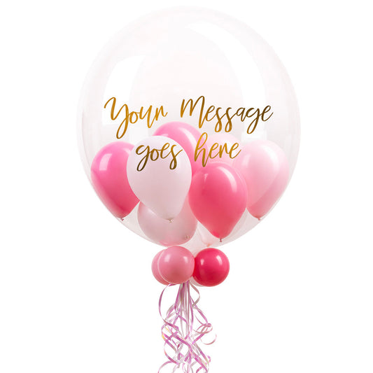 Personalised Bubble Balloon in a Box – Cotton Candy Mini Balloons