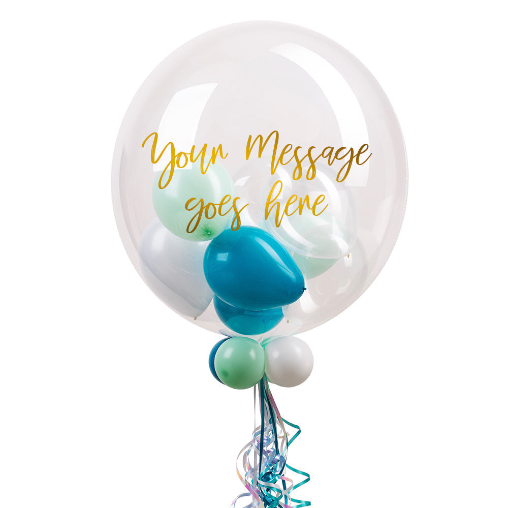 Personalised Bubble Balloon in a Box – Sea Foam