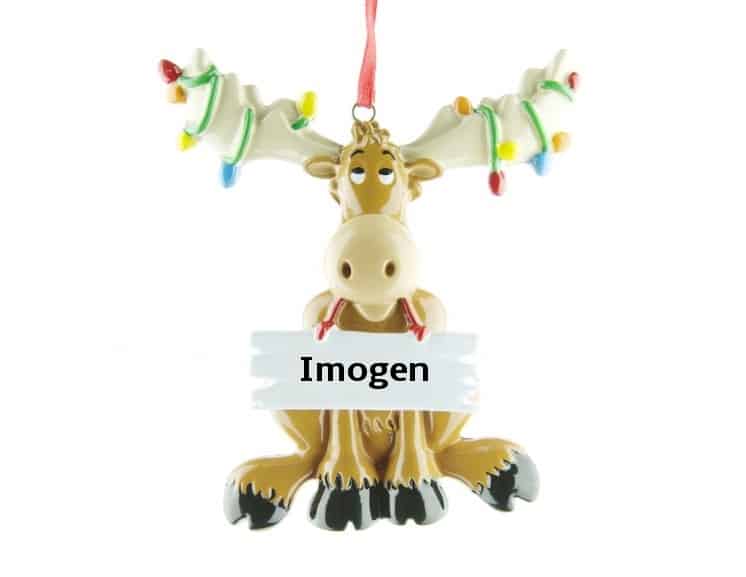 Bauble Moose Christmas Ornament - Personalised