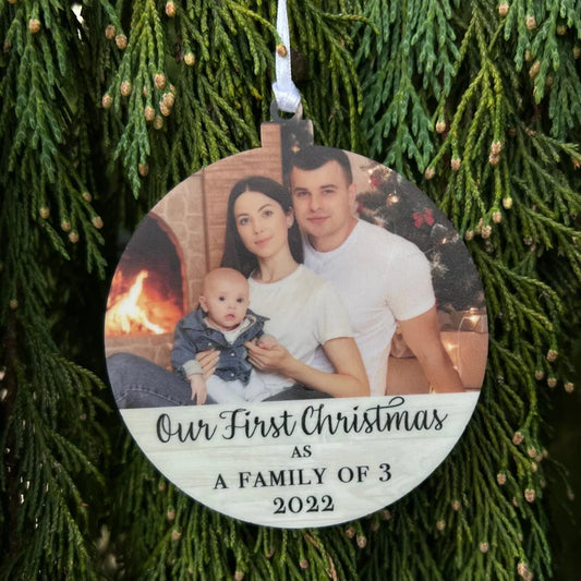 Personalised Family Photo Christmas Tree Decoration Monster Parties