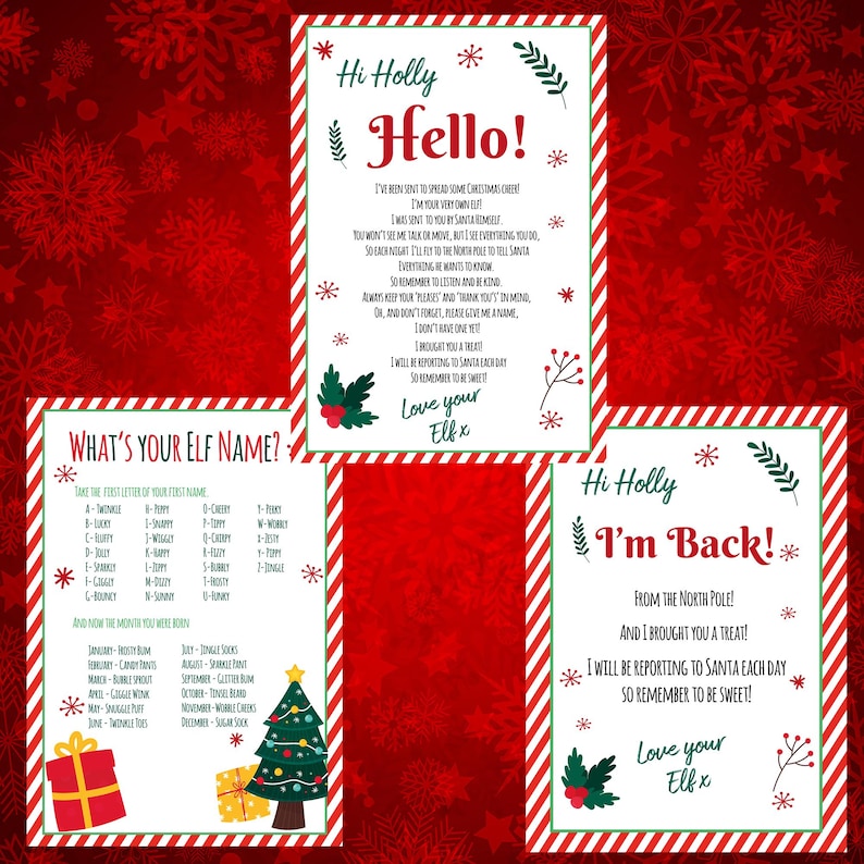 Personalised Elf Prop Activity Bundle