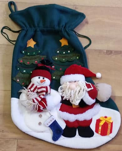 Santa & Snowman Christmas Stocking - Personalised